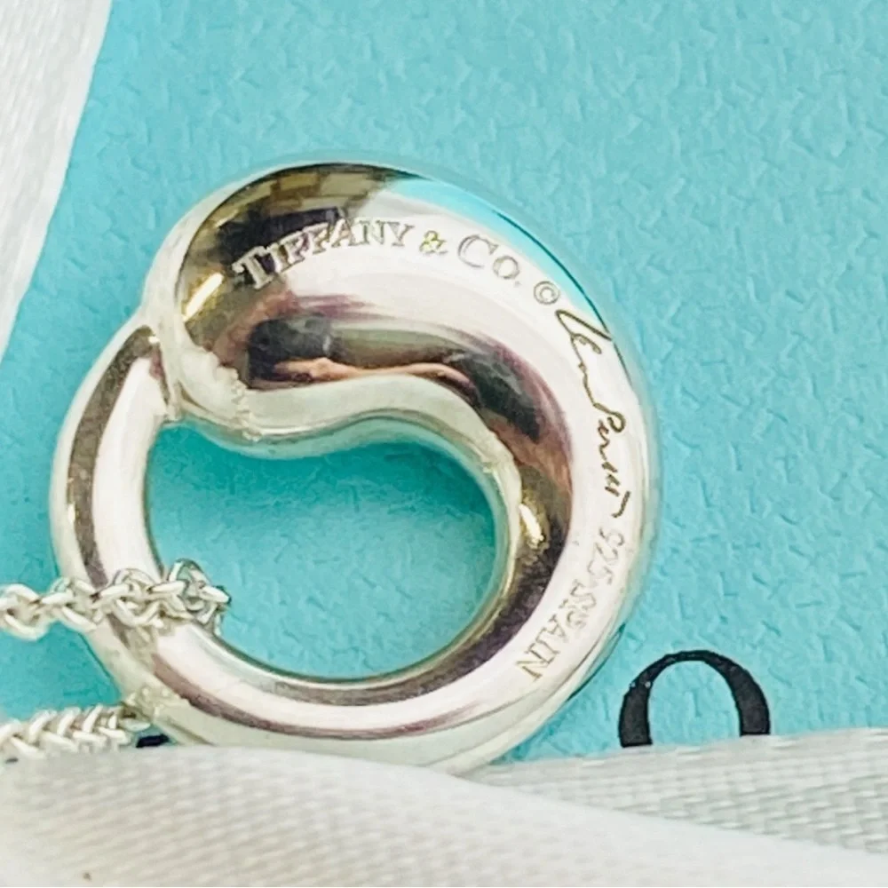 FINAL PRICE! Auth Tiffany & Co. Elsa Peretti Eternal Circle Pendant Necklace - Picture 11 of 12
